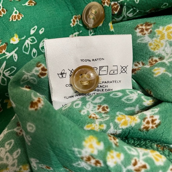 Faithfull The Brand Margo Green Floral Mini Dress Size S - Picture 11 of 12